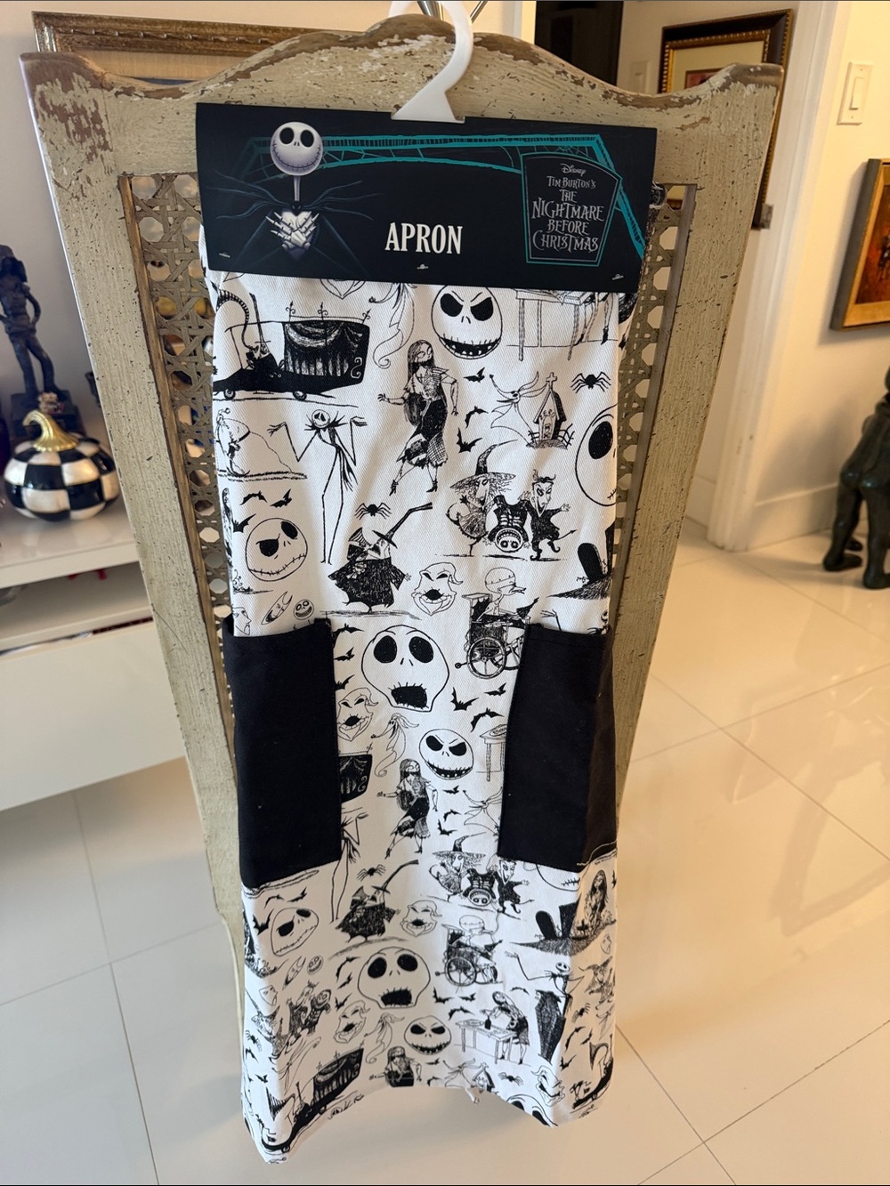 Disney Nightmare Before Christmas Black & White Apron